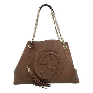 Gucci Soho Chain Tote pebbled leather Shoulder Bag